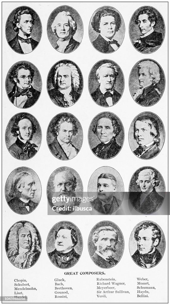 Antique photograph: Great Composers