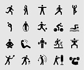 Silhouette icons set for Exercise