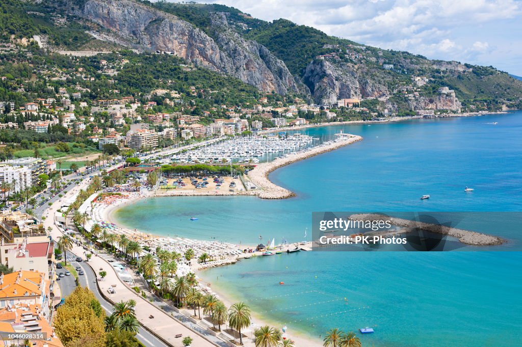 View of Menton, Côte d’Azur, France