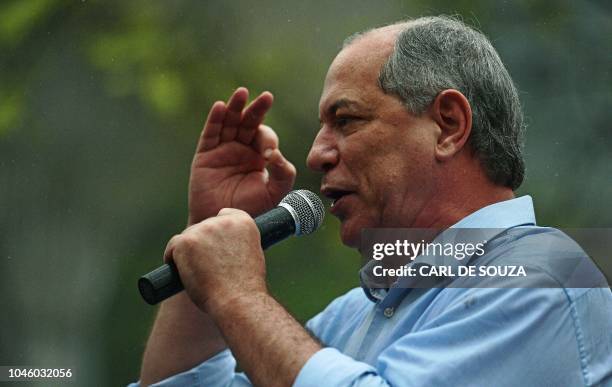 Brazilian presidential candidate for the Democratic Labour Party Ciro Gomes campaigns outside the Rocinha favela in Rio de Janeiro Brazil, Brazil on...