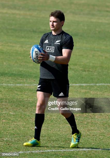 Beauden Barrett during the New Zealand national men's rugby team captains run at St David's Marist Inanda on October 05, 2018 in Johannesburg, South...