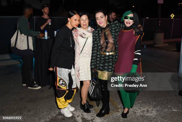 Jenny Lae; Wendy Leon, Brooke Candy and Valerie Von Sobel attend Diesel x Shayne Oliver Collection Launch at Opening Ceremony on October 4, 2018 in...