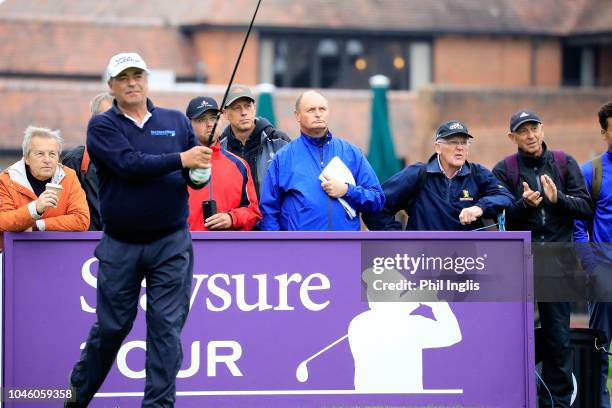 Costantino Rocca of Italy in action during Day One of the Farmfoods European Senior Masters at Forest Of Arden Marriott Hotel & Country Club on...