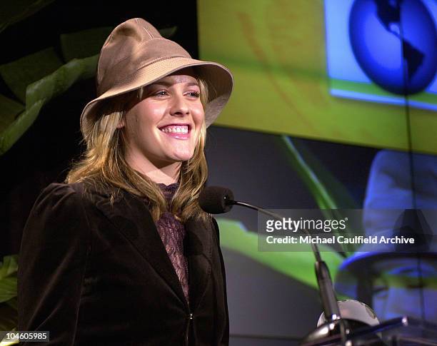 Alicia Silverstone accepts her award during the 11th Annual Environmental Media Awards presentation sponsored by Organic Style Magazine, published by...