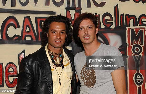 Donovan Leitch and Carlos Vera during Movieline Magazine and California Artists for Humanity at Nacional in Los Angeles, California, United States.