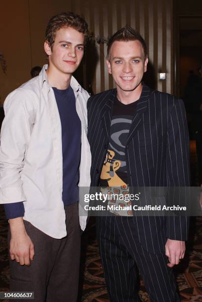 Hayden Christensen, left, and Ewan McGregor pose prior to Movieline's first annual Breakthrough of the Year awards at the St. Regis Hotel in Los...