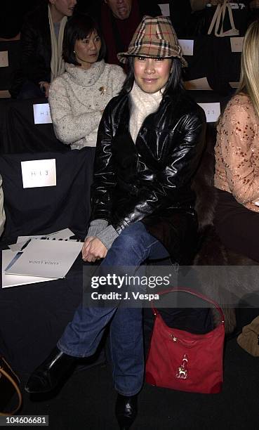 Lisa Ling during Fashion Week - Luca Luca Fall/Winter 2001 Collection at Bryant Park in New York City, New York, United States.