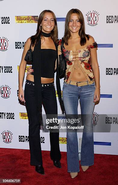 Nikki Collins and Teena Collins during The World Sports Exchange's First Summer Bed Party Invites Hollywood To Bed at Garden Of Eden in Hollywood,...