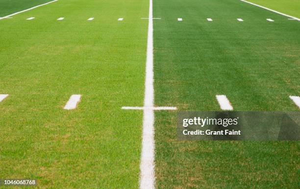 abstract detail view of football field. - american football field bildbanksfoton och bilder