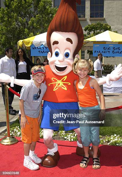 Cayden Boyd, Jimmy Neutron & Jenna Boyd during "Hey Arnold! The Movie" Premiere at Paramount Studios in Los Angeles, California, United States.