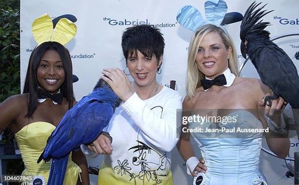 Nicole Narain, Diane Warren & Victoria Fuller during The Gabriel Foundation Presents "Parrots In Paradise" at The Playboy Mansion in Westwood,...