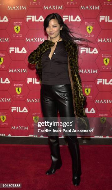 Kelly Hu during Maxim Magazine Party at Pacific Design Center in West Hollywood, California, United States.