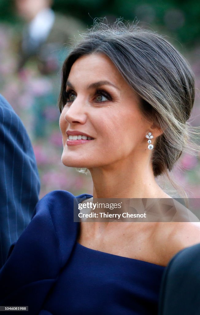 King Felipe Of Spain And Queen Letizia of Spain Attend The "Miro, La Couleur Des Reves" Exhibition At Grand Palais in Paris
