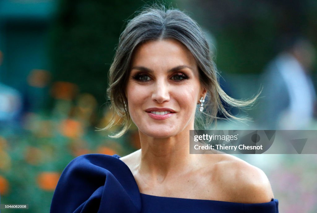 King Felipe Of Spain And Queen Letizia of Spain Attend The "Miro, La Couleur Des Reves" Exhibition At Grand Palais in Paris
