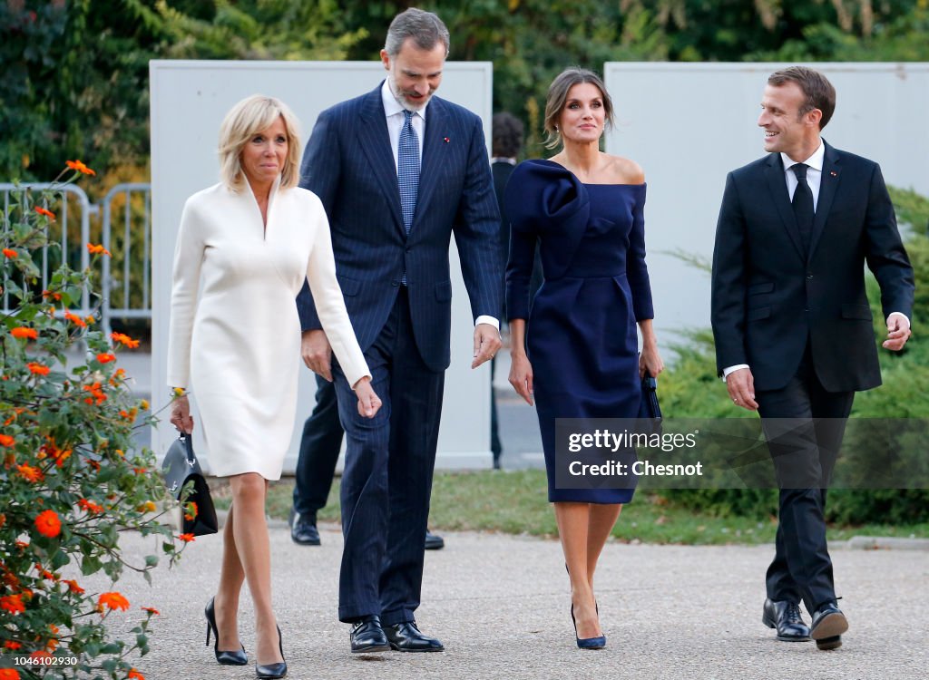 King Felipe Of Spain And Queen Letizia of Spain Attend The "Miro, La Couleur Des Reves" Exhibition At Grand Palais in Paris