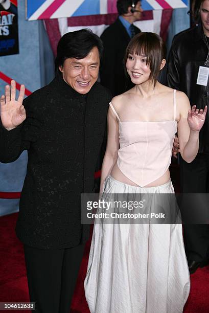 Jackie Chan and Fann Wong during "Shanghai Knights" Hollywood Premiere at El Capitan Theatre in Hollywood, CA, United States.