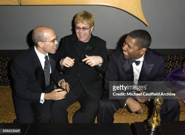 Jeffrey Katzenberg, Sir Elton John and Denzel Washington