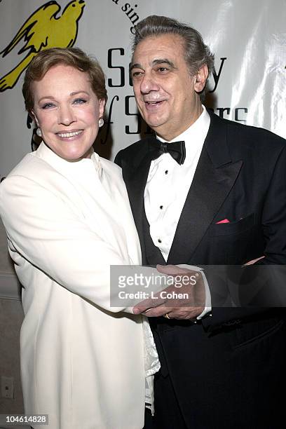 Julie Andrews & Placido Domingo during Placido Domingo honored with the 11th Annual ELLA Award at Beverly Hilton Hotel in Beverly Hills, California,...
