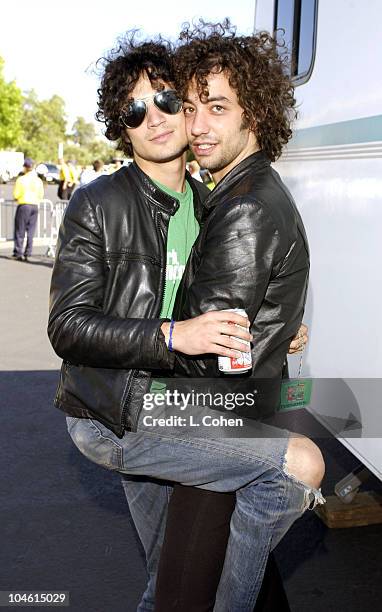 The Strokes backstage at the show during 10th Annual KROQ Weenie Roast at Verizon Amphitheater in Irvine, California, United States.