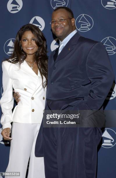 Janet Jackson and producer Jimmy Jam during The Recording Academy 2002 Governors Award at Beverly Hills Hotel in Beverly Hills, California, United...