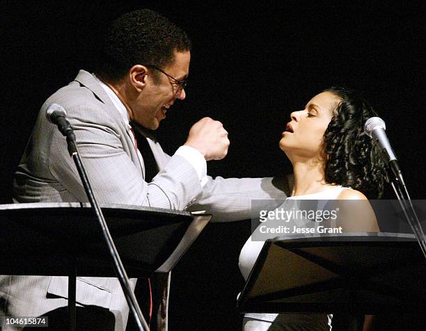 Harry Lennix and Victoria Rowell during Discovered Voices - An Evening of Readings From Scenes of New Plays at The Skirball Cultural Center and...