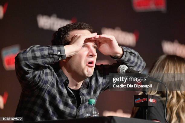 Ben Savage speaks onstage at the Boy Meets World 25th Anniversary Reunion panel during New York Comic Con 2018 at Jacob K. Javits Convention Center...