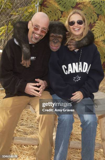 Howie Mandel, wife and Angel during Bony Pony Ranch Halloween Fundraiser at Bony Pony Ranch in Malibu, California, United States.