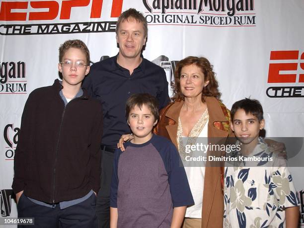Tim Robbins, Susan Sarandon and family during Party for ESPN The Magazine's "Next" 2003 Athlete Year End Issue at EXIT in New York City, New York,...