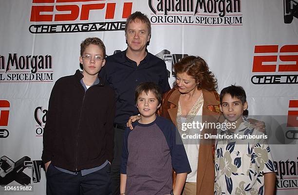 Tim Robbins, Susan Sarandon and family during Party for ESPN The Magazine's "Next" 2003 Athlete Year End Issue at EXIT in New York City, New York,...