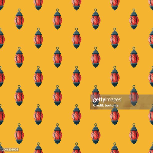 ramadan lantern seamless pattern - arabic sweets stock illustrations