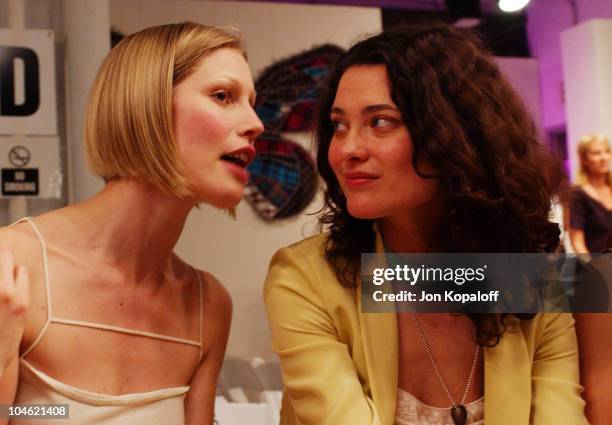 Kirsty Hume & Shalom Harlow during Playstation 2 Hosts Shawn At L.A. Fashion Week-Fashion Show and Party at The Standard Hotel Downtown in Los...