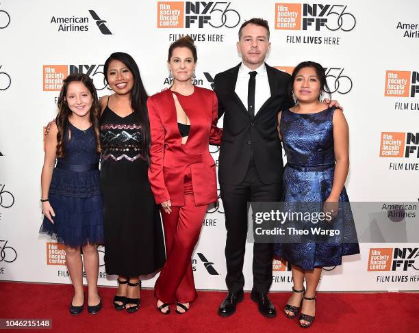 Daniela Demesa, Yalitza Aparicio, Marina de Tavira, Fernando Grediaga and Nancy Garcia attend the "ROMA" premiere during the 56th New York Film...