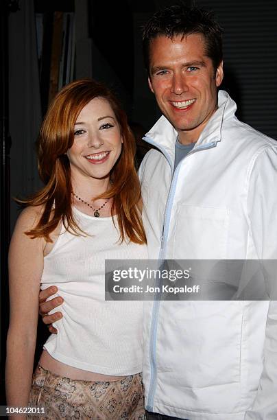 Alyson Hannigan & Alexis Denisof during "Buffy The Vampire Slayer" Wrap Party at Miauhaus in Los Angeles, California, United States.