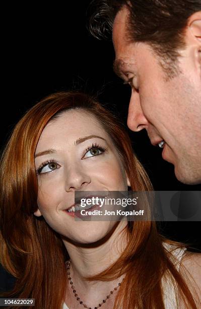 Alyson Hannigan & Alexis Denisof during "Buffy The Vampire Slayer" Wrap Party at Miauhaus in Los Angeles, California, United States.