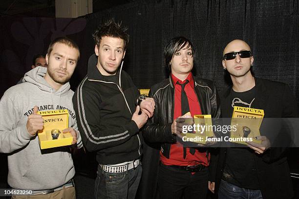 Sebastien Lefebvre, Pierre Bouvier, David Desrosiers and Jeff Stinco of Simple Plan