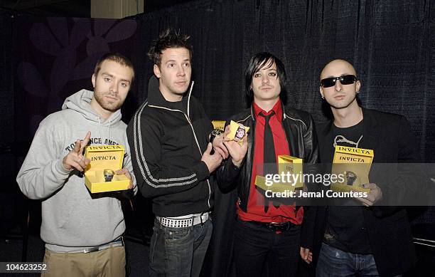 Sebastien Lefebvre, Pierre Bouvier, David Desrosiers and Jeff Stinco of Simple Plan