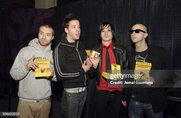 Sebastien Lefebvre, Pierre Bouvier, David Desrosiers and Jeff Stinco of Simple Plan