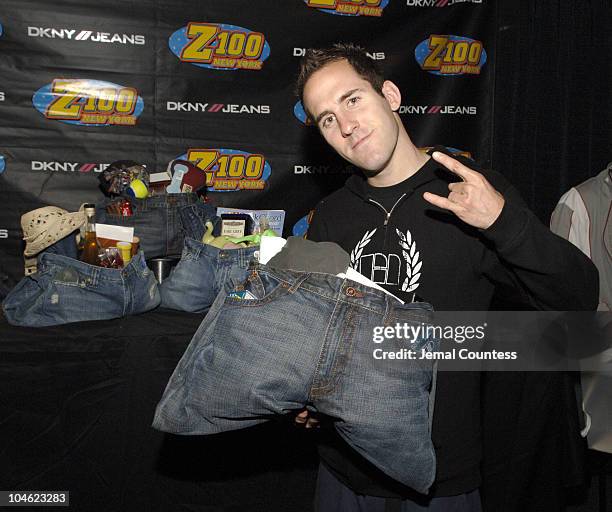 Chuck Comeau of Simple Plan during Z100's Zootopia 2005 - On 3 Productions Gift Lounge at Continental Airlines Arena in East Rutherford, New Jersey,...