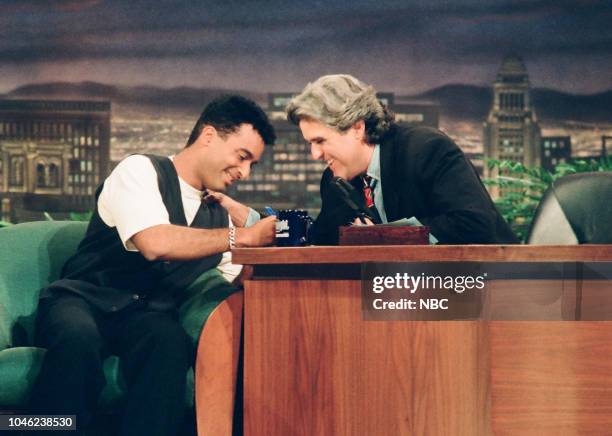 Episode 464 -- Pictured: Singer-songwriter Jon Secada during an interview with host Jay Leno on May 23rd, 1994 --