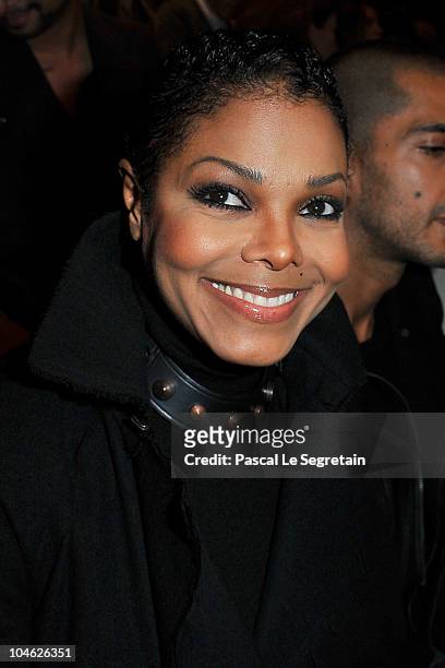 Janet Jackson arrives for the Lanvin Ready to Wear Spring/Summer 2011 show during Paris Fashion Week at Halle Freyssinet on October 1, 2010 in Paris,...