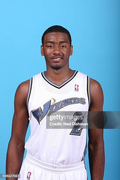 John Wall of the Washington Wizards poses for a portrait during 2010 NBA Media Day at the Verizon Center on September 27, 2010 in Washington, DC....