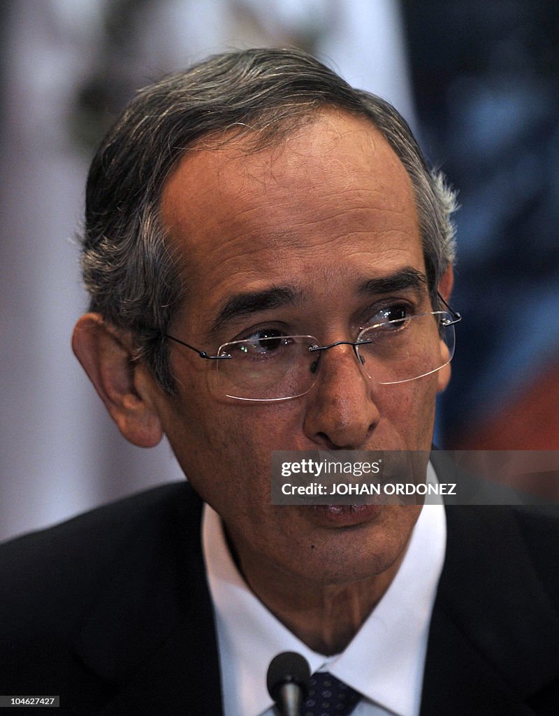 Guatemala's President Alvaro Colom, offe