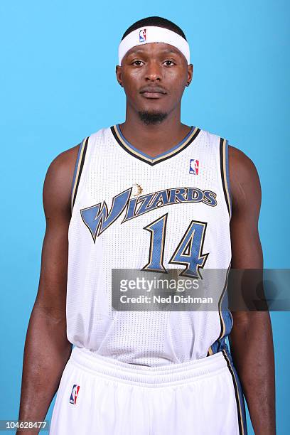 Al Thornton of the Washington Wizards poses for a portrait during 2010 NBA Media Day at the Verizon Center on September 27, 2010 in Washington, DC....