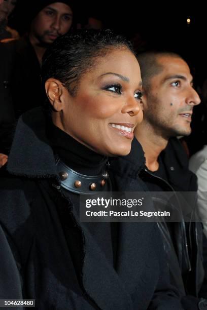 Janet Jackson and Wissam Al Mana arrive for the Lanvin Ready to Wear Spring/Summer 2011 show during Paris Fashion Week at Halle Freyssinet on October...