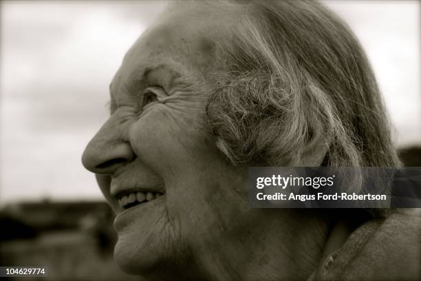 great granny smiles - irish family stock-fotos und bilder