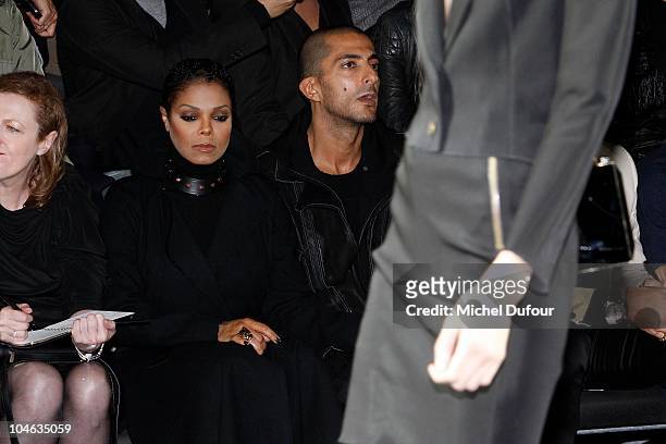 Janet Jackson and Wissam Al Mana attend the Lanvin Ready to Wear Spring/Summer 2011 show during Paris Fashion Week at Halle Freyssinet on October 1,...