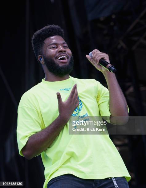 Singer-songwriter Khalid performs onstage during weekend one, day one of Austin City Limits Music Festival at Zilker Park on October 5, 2018 in...
