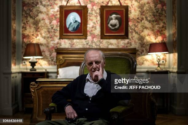 Italian film director, producer, film critic and screenwriter Dario Argento, poses on October 4, 2018 at the Lyon's "Institut Lumiere" museum. - At...
