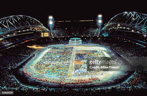 General view from the Opening Ceremony of the Sydney 2000 Olympic Games at the Olympic Stadium in Homebush Bay, Sydney, Australia. \ Mandatory...