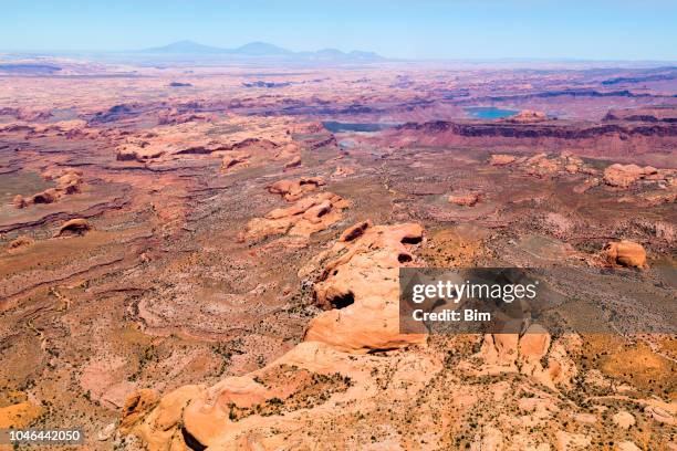 aerial view of eroded landscape, arizona, utah, usa - utah mountain range stock pictures, royalty-free photos & images